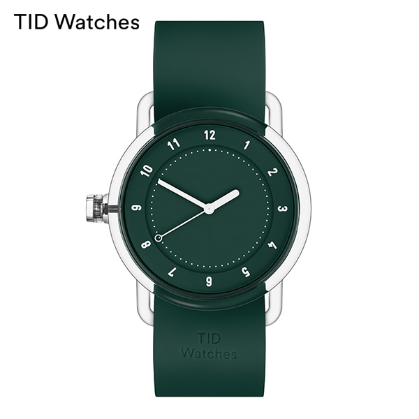 [공식수입정품] TID WATCHES 30620362 No.3 TR90 Green / Green Silicone (38) 공용 우레탄시계 타임메카